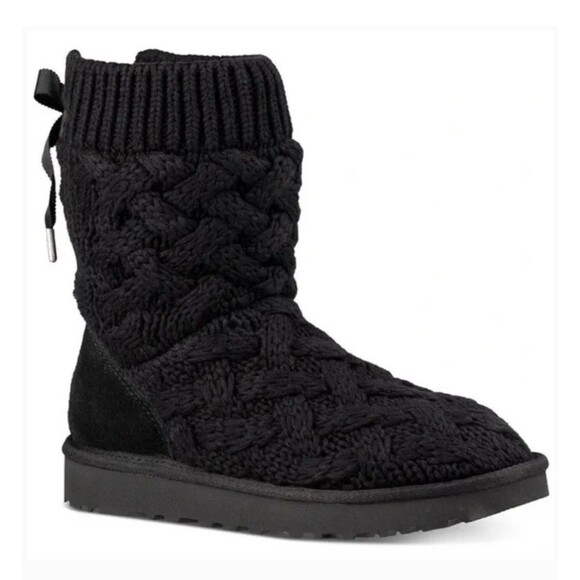 UGG AUSTRALIA - Isla Knit Sweater Bow Boots Size 8 - Picture 1 of 9